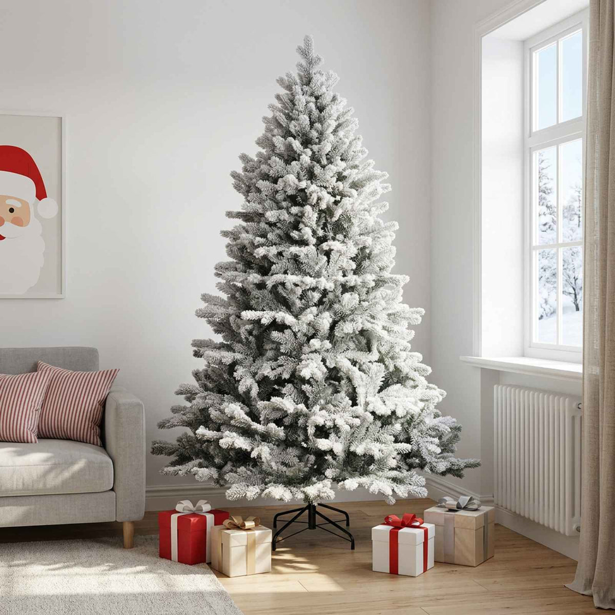 Artificial Hinged Christmas Tree 210 cm PVC and Metal
