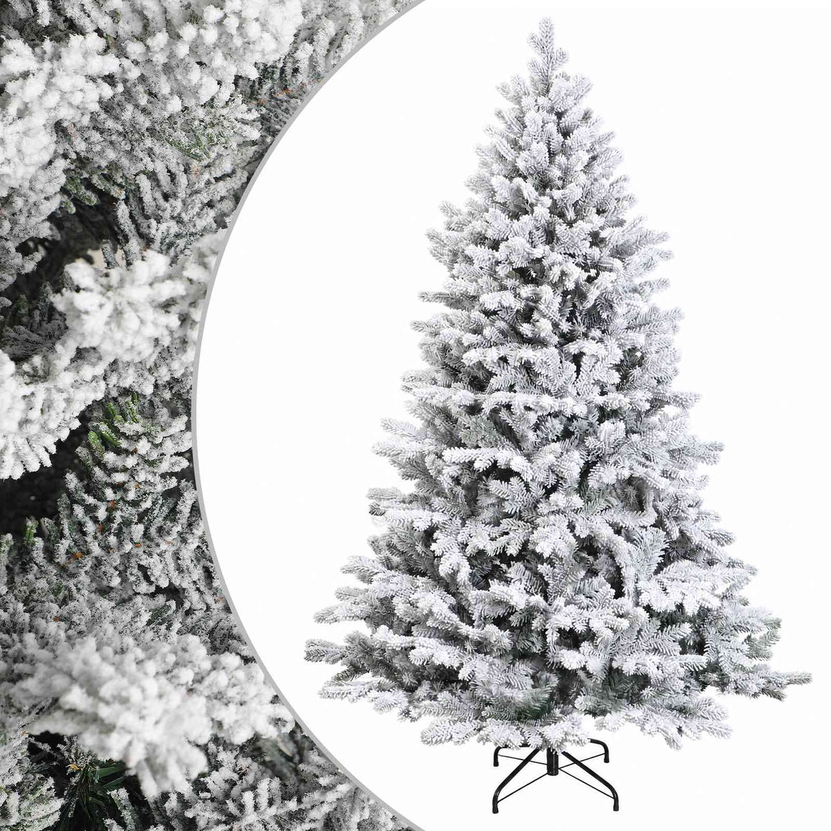 Artificial Hinged Christmas Tree 210 cm PVC and Metal