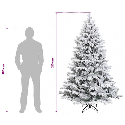 Artificial Hinged Christmas Tree 210 cm PVC and Metal