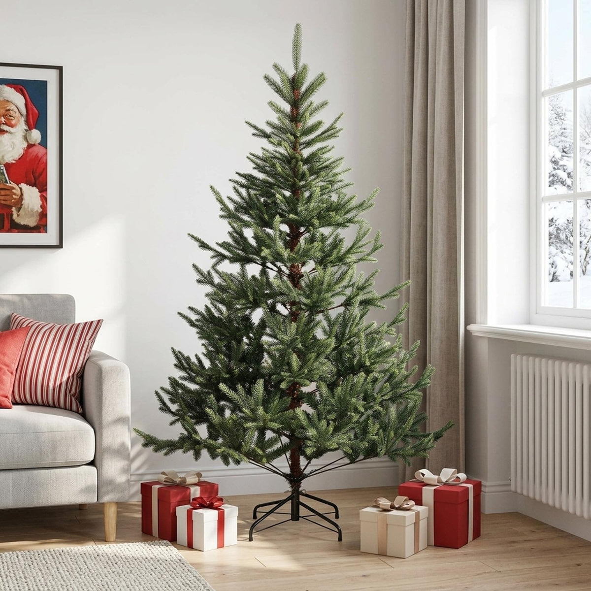 Artificial Hinged Christmas Tree 240 cm PVC and Metal Green