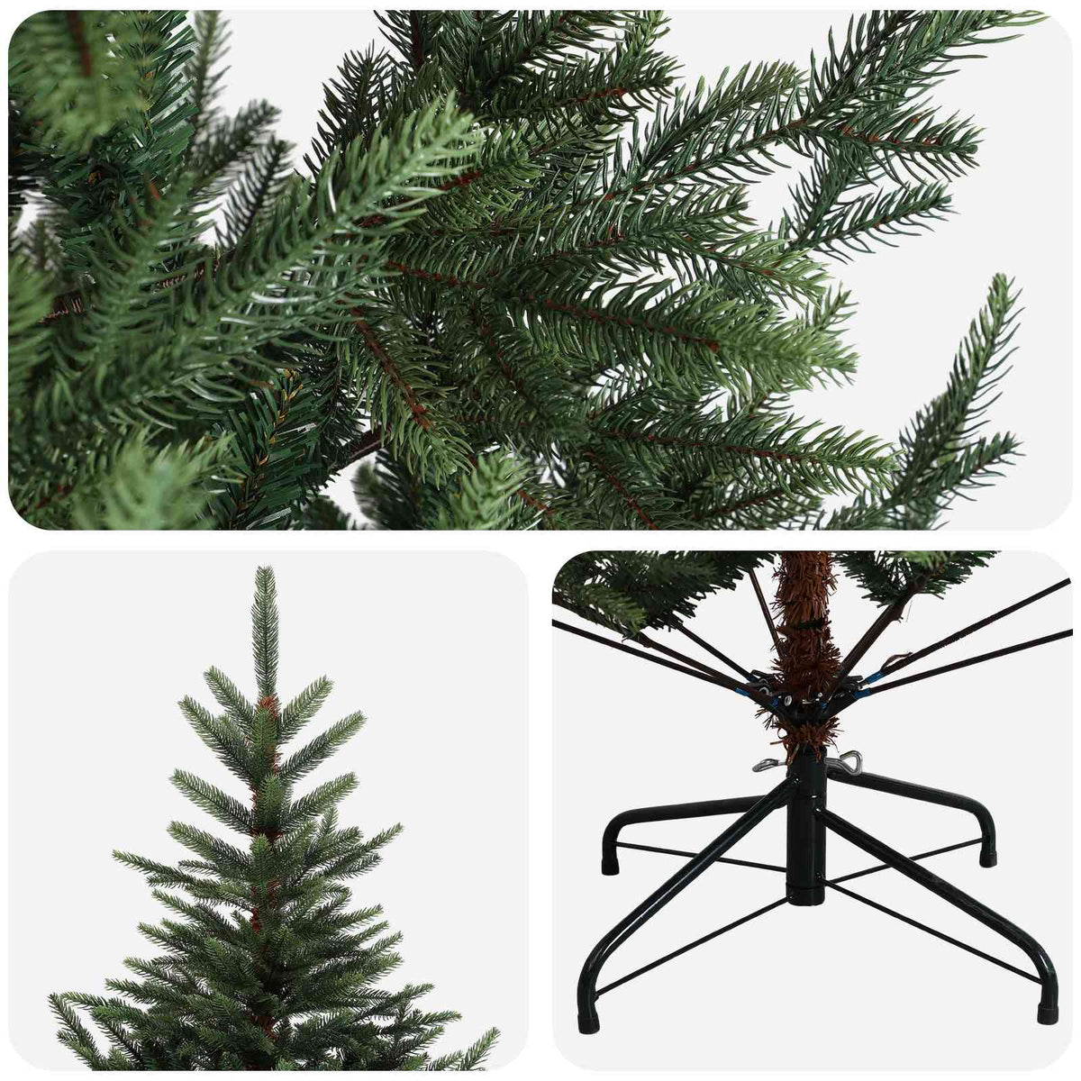 Artificial Hinged Christmas Tree 240 cm PVC and Metal Green