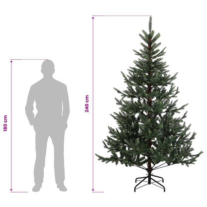 Artificial Hinged Christmas Tree 240 cm PVC and Metal Green