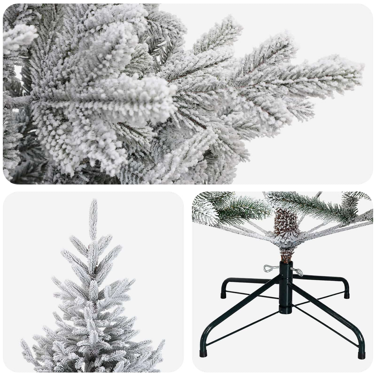 Artificial Hinged Christmas Tree 150 cm PVC and Metal