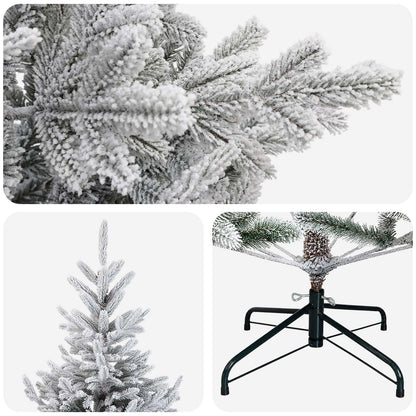Artificial Hinged Christmas Tree 180 cm PVC and Metal