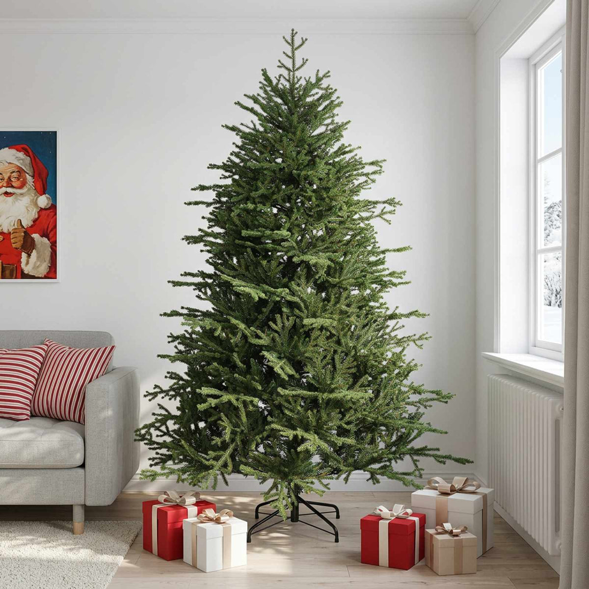 Artificial Hinged Christmas Tree 210 cm PVC and Metal Green