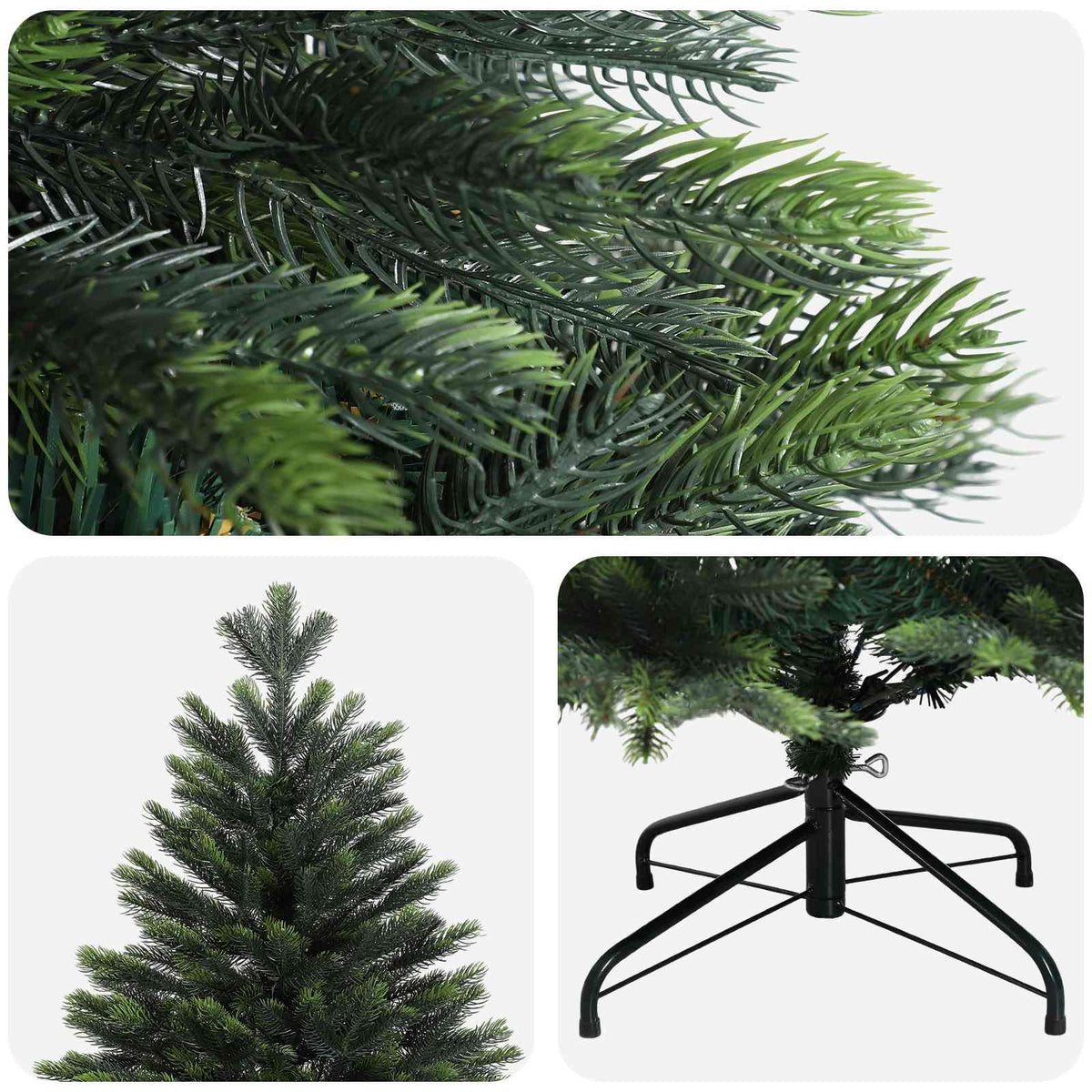 Artificial Hinged Christmas Tree 150 cm PVC and Metal Green