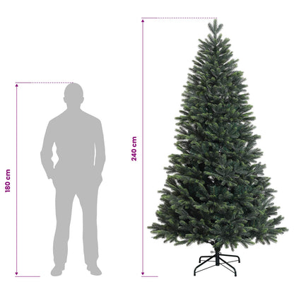 Artificial Hinged Christmas Tree 240 cm PVC and Metal Green