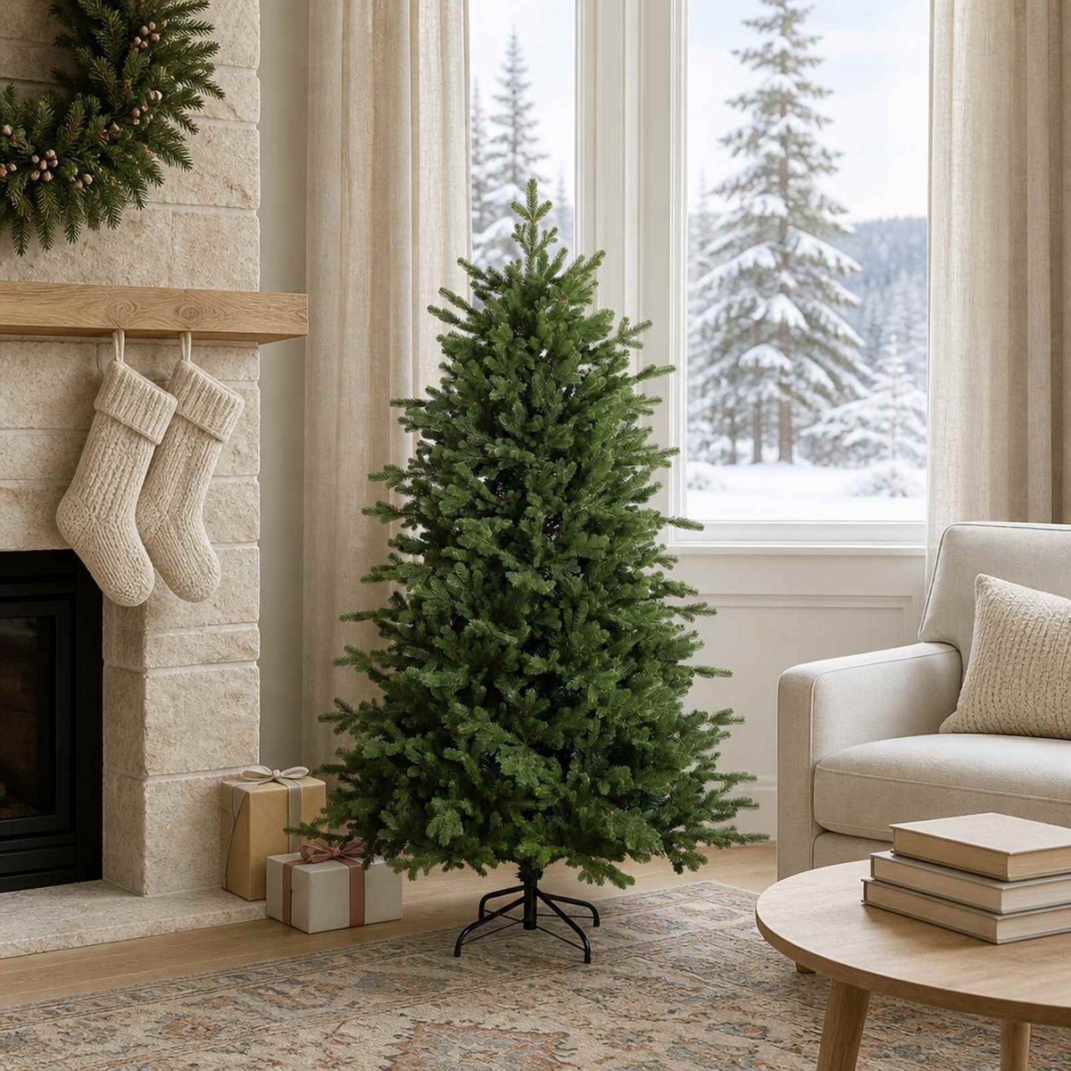 Artificial Hinged Christmas Tree 120 cm PVC and Metal Green