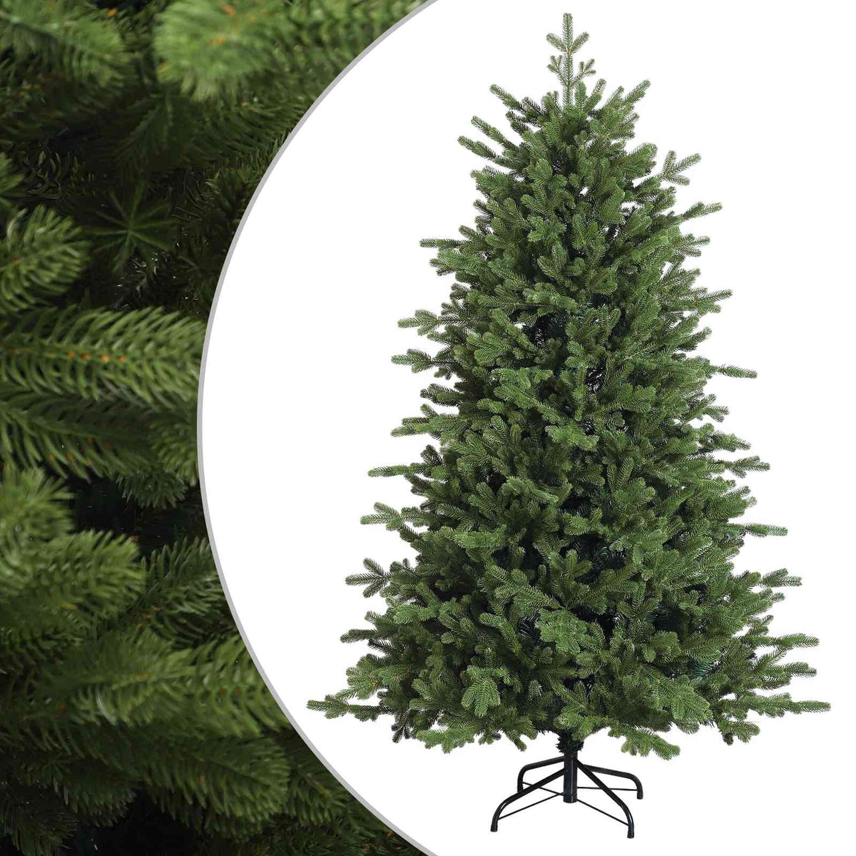 Artificial Hinged Christmas Tree 240 cm PVC and Metal Green
