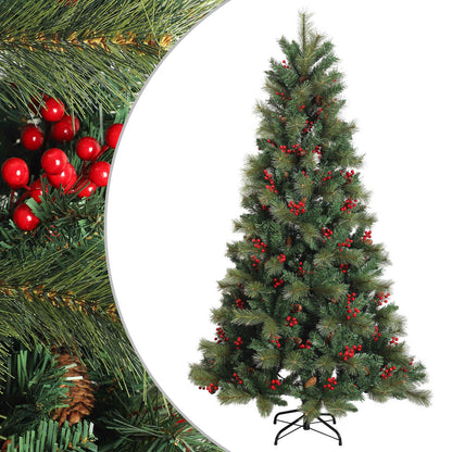 Artificial Hinged Christmas Tree 180 cm PVC and Metal Green