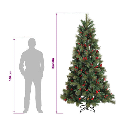 Artificial Hinged Christmas Tree 240 cm PVC and Metal Green
