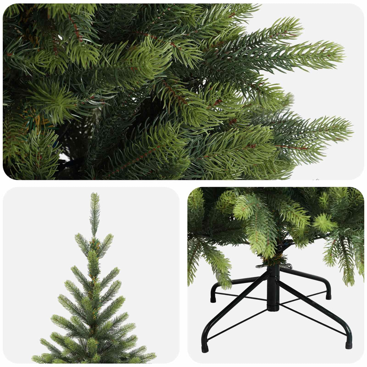 Artificial Hinged Christmas Tree 120 cm PVC and Metal Green