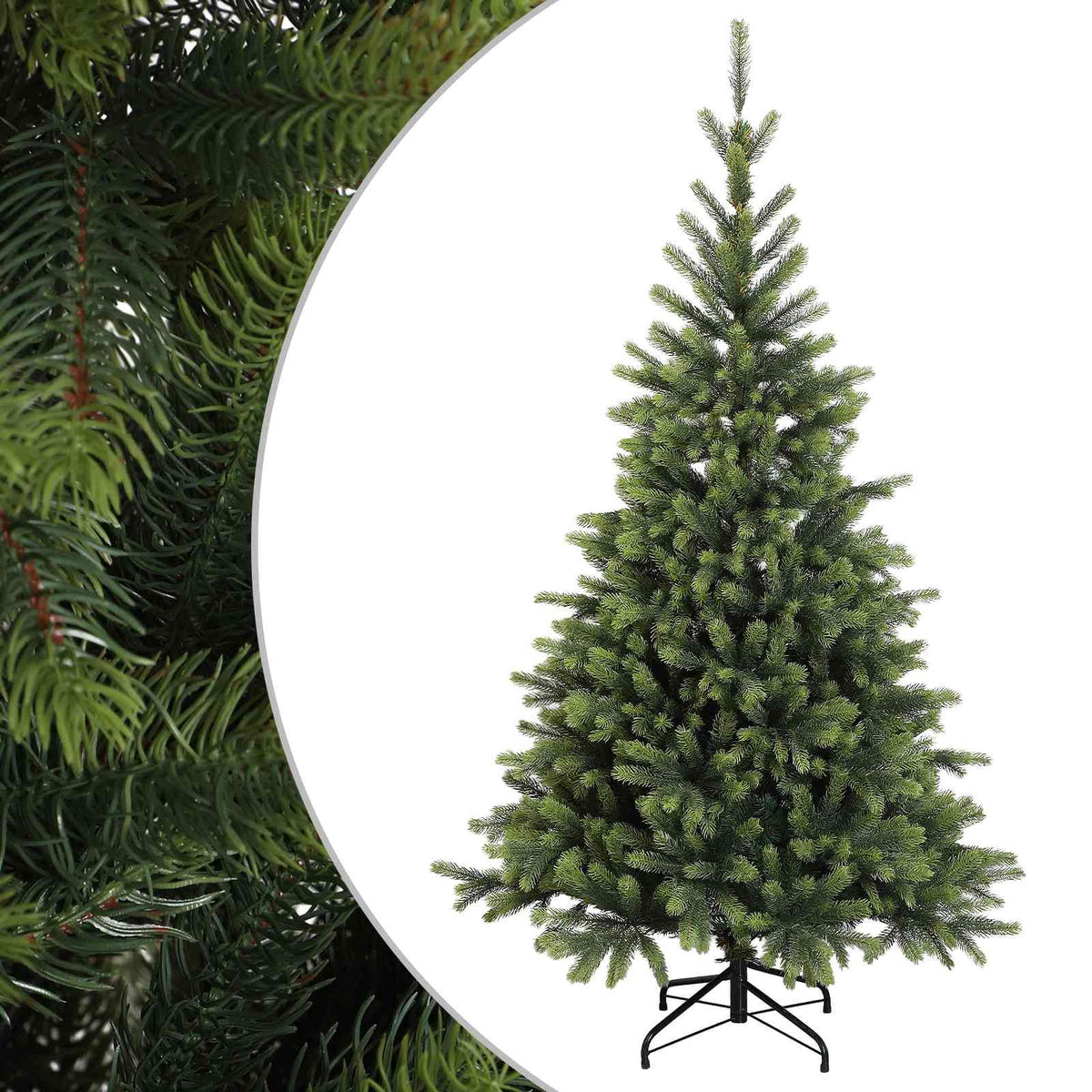 Artificial Hinged Christmas Tree 150 cm PVC and Metal Green