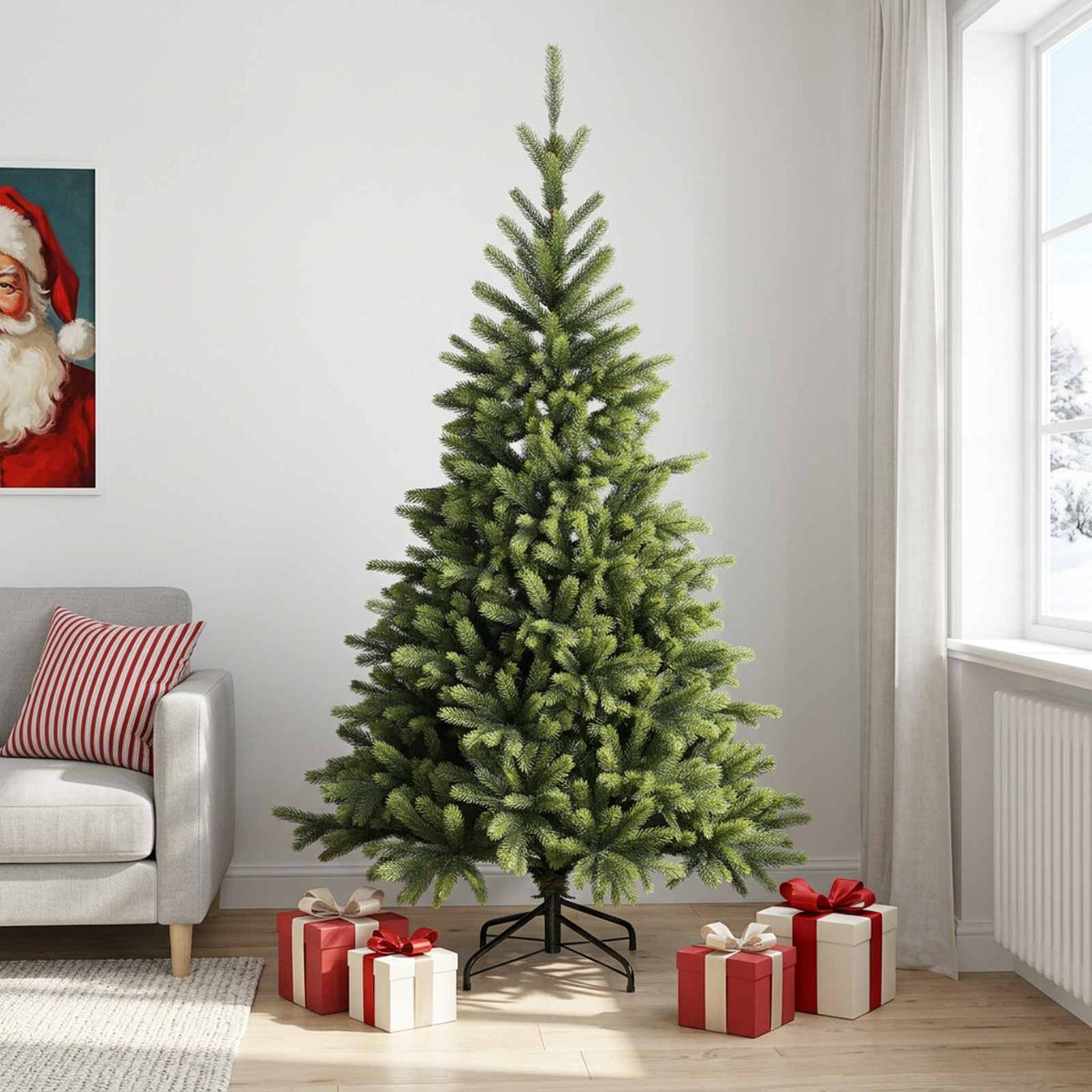 Artificial Hinged Christmas Tree 240 cm PVC and Metal Green