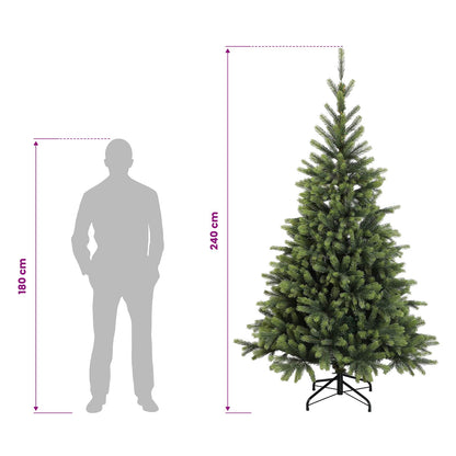 Artificial Hinged Christmas Tree 240 cm PVC and Metal Green