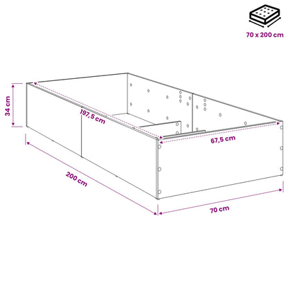 Bed Surround for Adjustable Bed Base White 70 x 200 cm