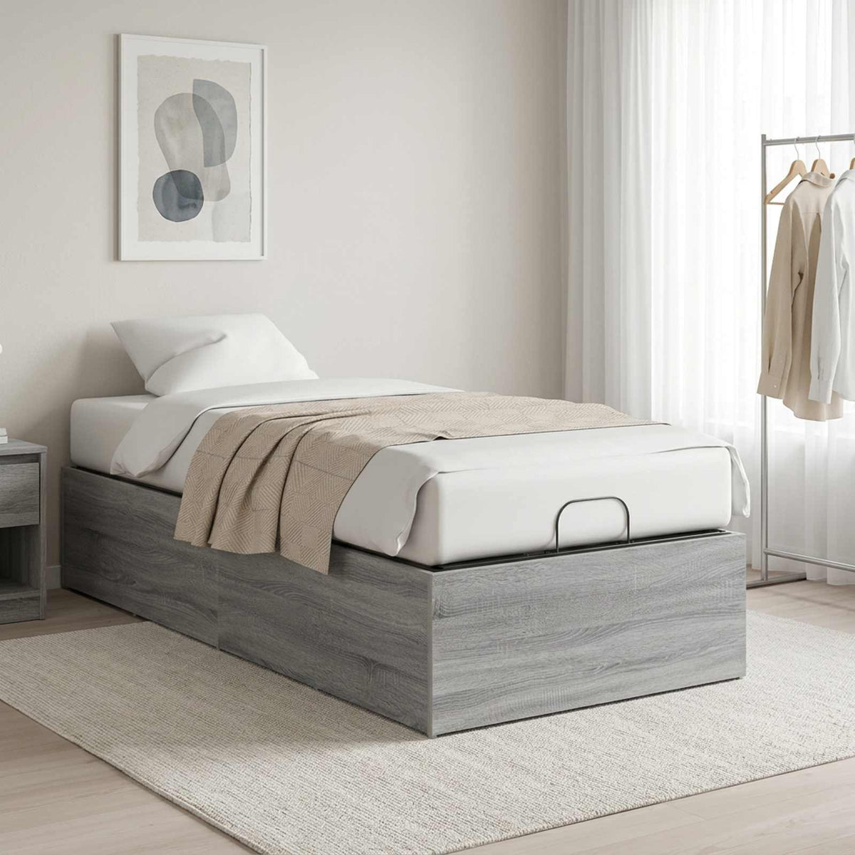 Bed Surround for Adjustable Bed Base Grey Sonoma 100 x 200 cm