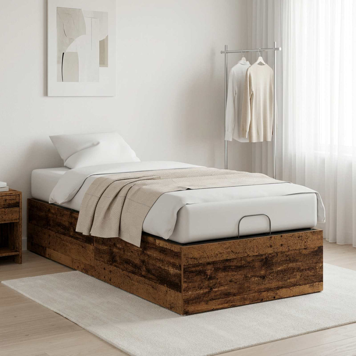 Bed Surround for Adjustable Bed Base Old Wood 100 x 200 cm