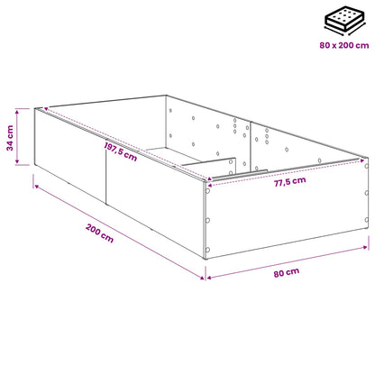Bed Surround for Adjustable Bed Base Sonoma Oak 80 x 200 cm