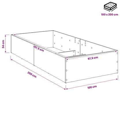 Bed Surround for Adjustable Bed Base Sonoma Oak 100 x 200 cm