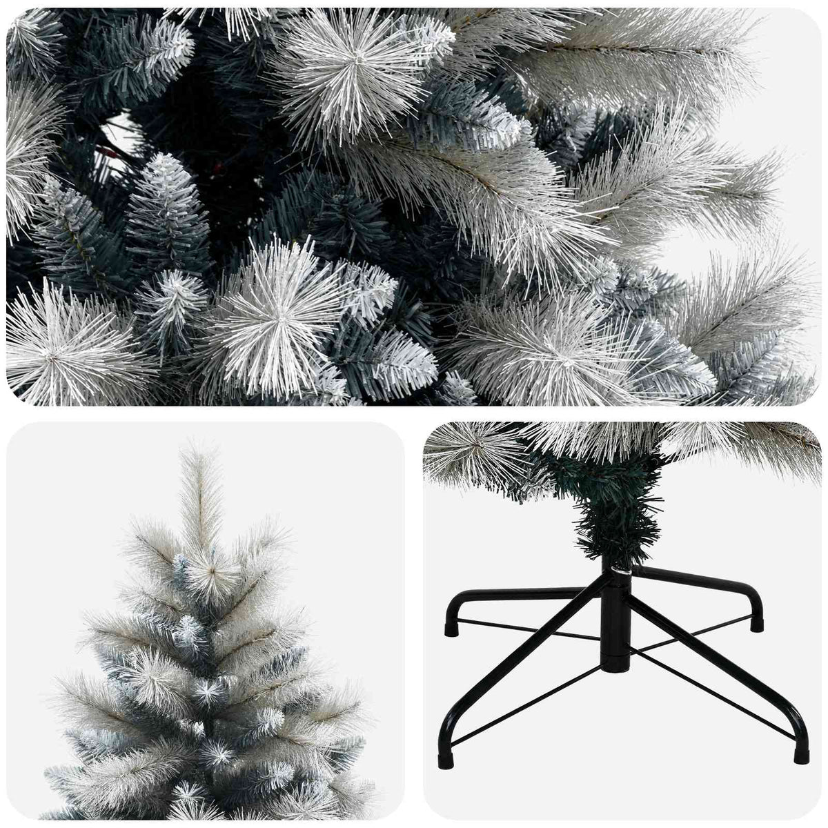 Artificial Hinged Christmas Tree 150 cm PVC and Metal
