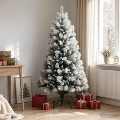 Artificial Hinged Christmas Tree 180 cm PVC and Metal