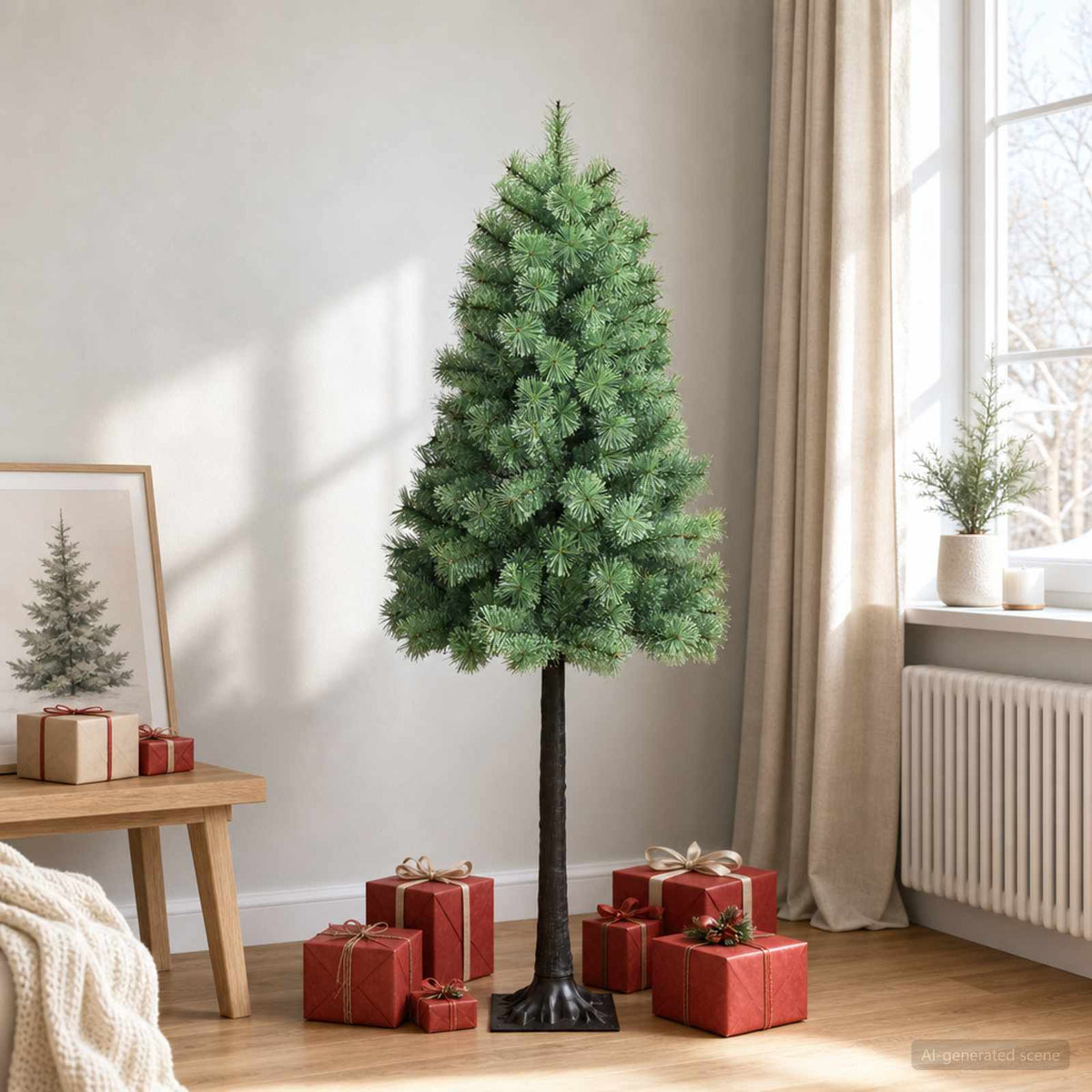 Artificial Hinged Christmas Tree 180 cm PVC and Metal Green