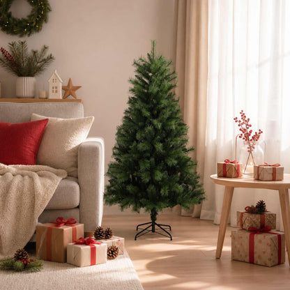 Artificial Hinged Christmas Tree 150 cm PVC and Metal Green