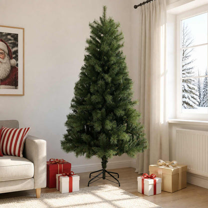 Artificial Hinged Christmas Tree 210 cm PVC and Metal Green