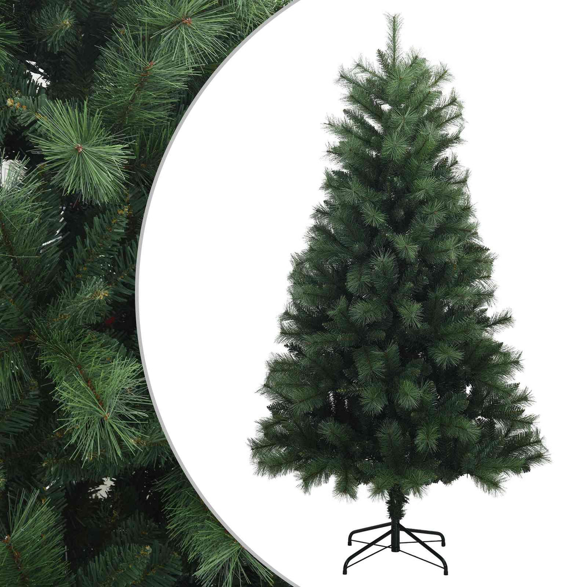Artificial Hinged Christmas Tree 210 cm PVC and Metal Green