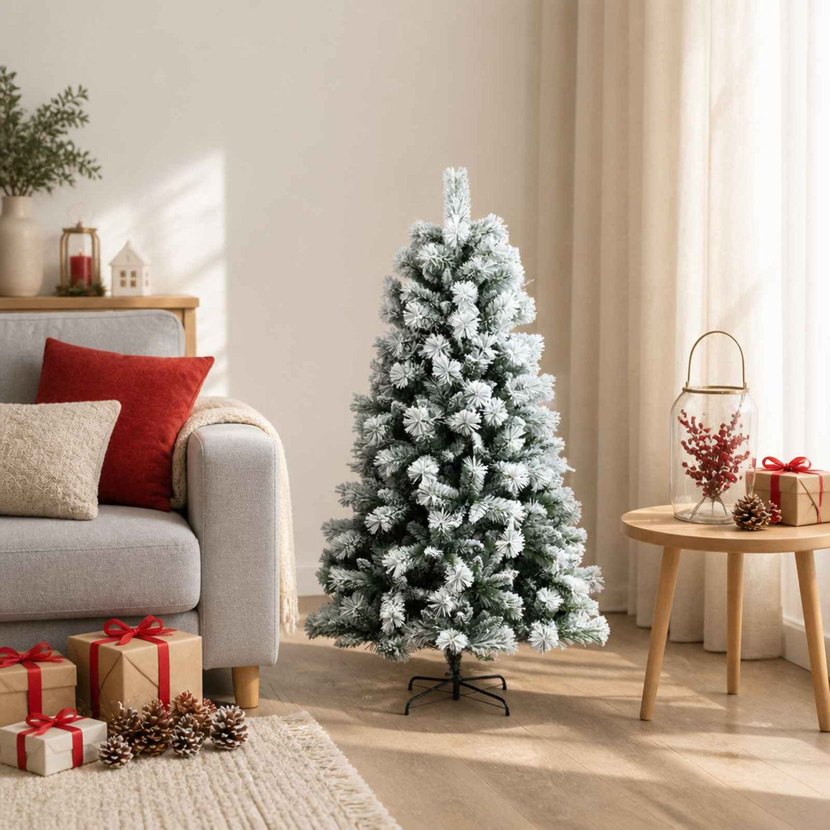Artificial Hinged Christmas Tree 150 cm PVC and Metal