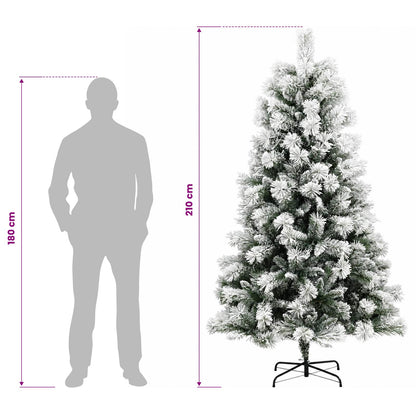 Artificial Hinged Christmas Tree 210 cm PVC and Metal