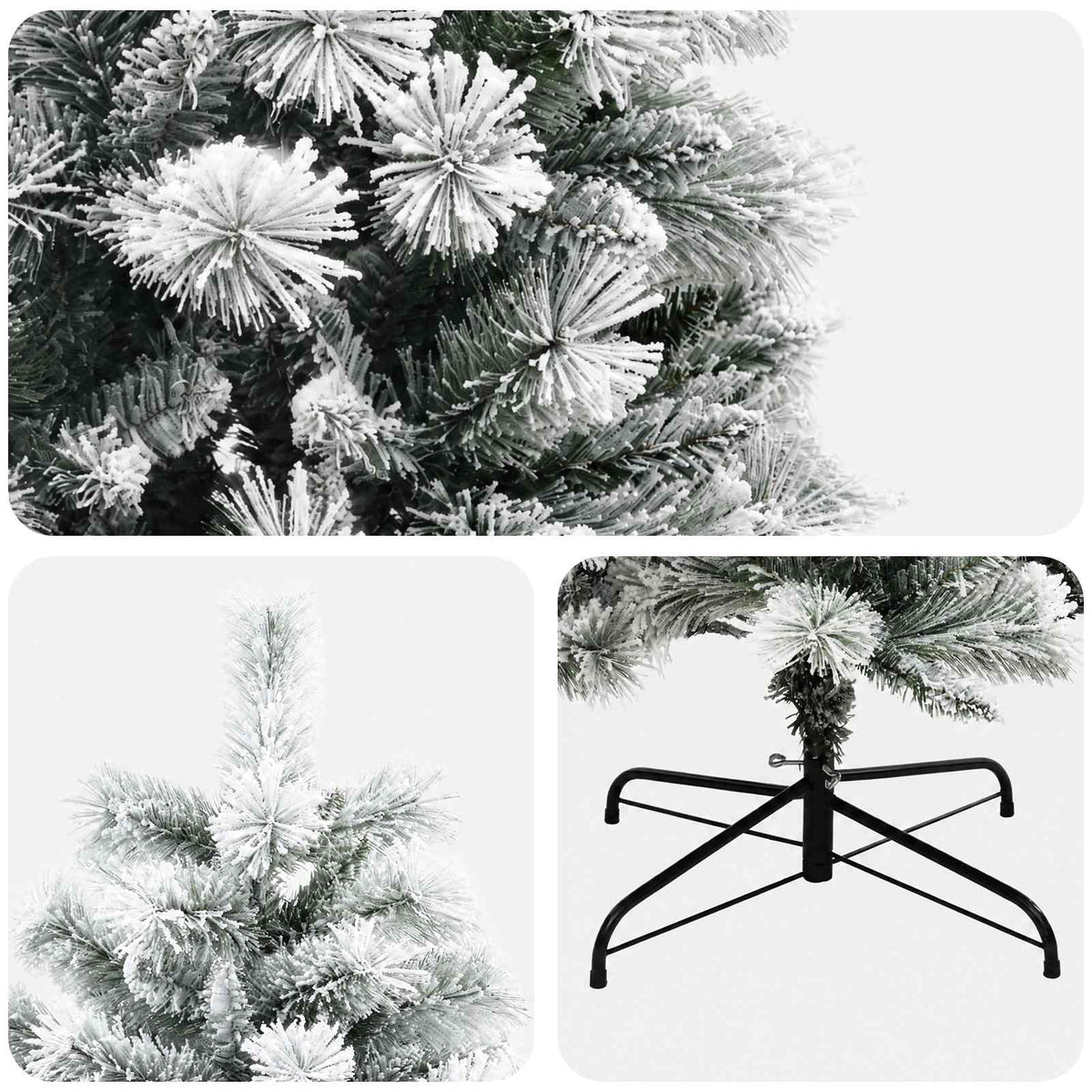Artificial Hinged Christmas Tree 240 cm PVC and Metal