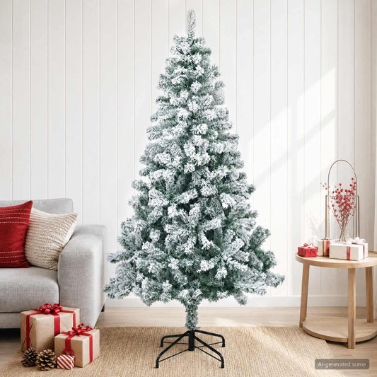 Artificial Christmas Tree 180 cm PVC and Steel Green and White