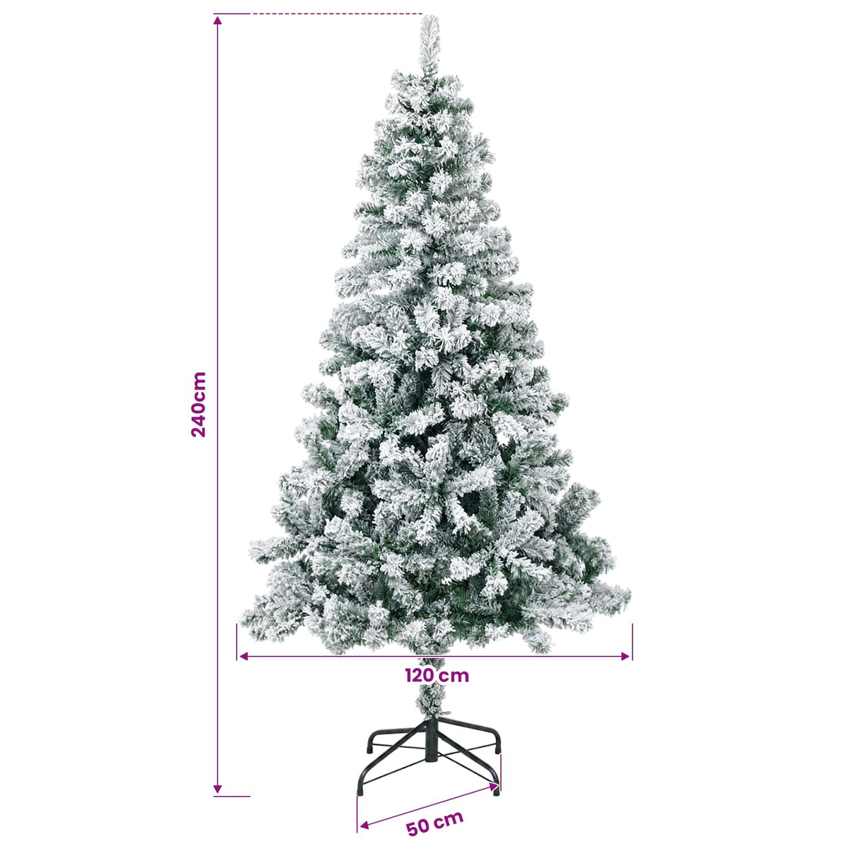 Artificial Christmas Tree 240 cm PVC and Steel Green and White
