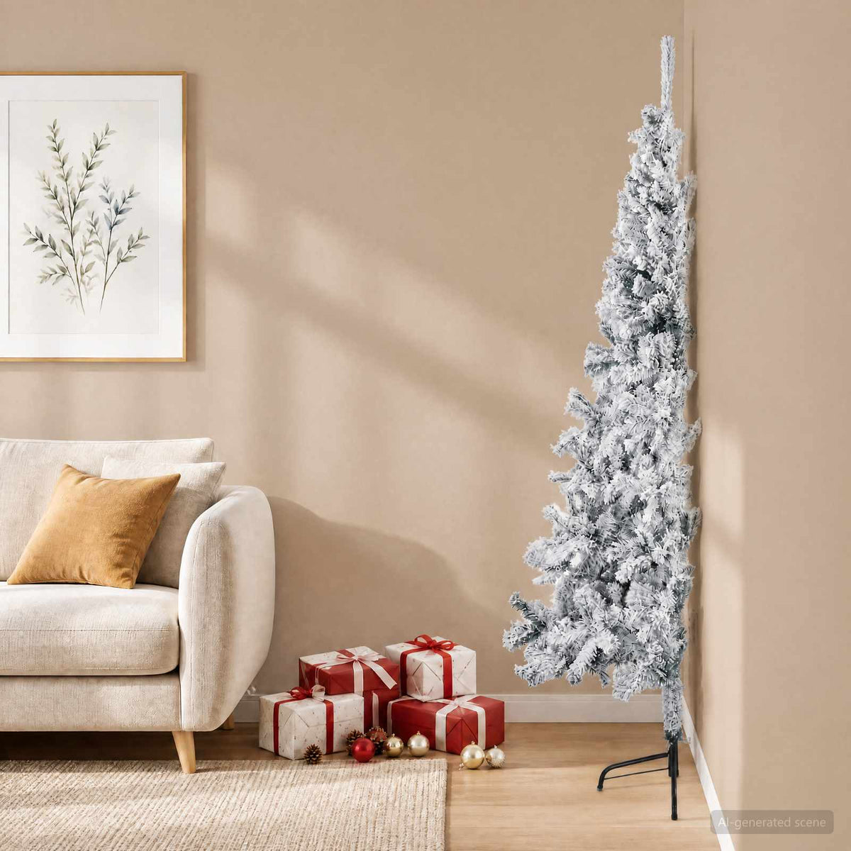 Artificial Christmas Tree 180 cm PVC and Steel Green and White