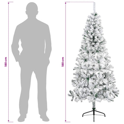 Artificial Christmas Tree 180 cm PVC and Steel Green and White