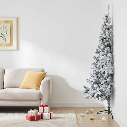 Artificial Christmas Tree 210 cm PVC and Steel Green and White