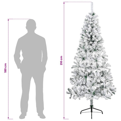 Artificial Christmas Tree 210 cm PVC and Steel Green and White