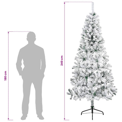 Artificial Christmas Tree 240 cm PVC and Steel Green and White