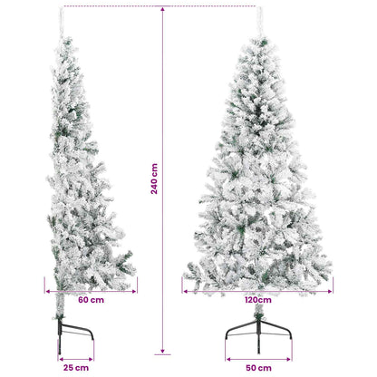 Artificial Christmas Tree 240 cm PVC and Steel Green and White
