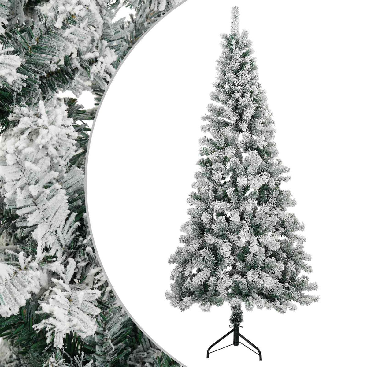 Artificial Christmas Tree 180 cm PVC and Steel Green and White