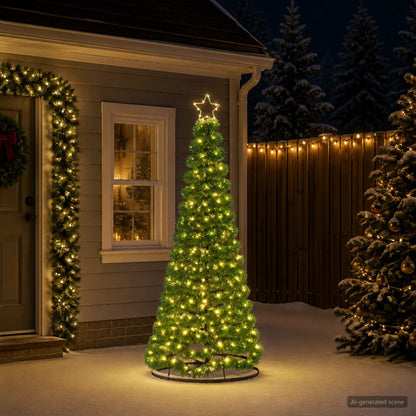 LED Tinsel Christmas Tree with Base EKENAS 180 cm 220 LEDs