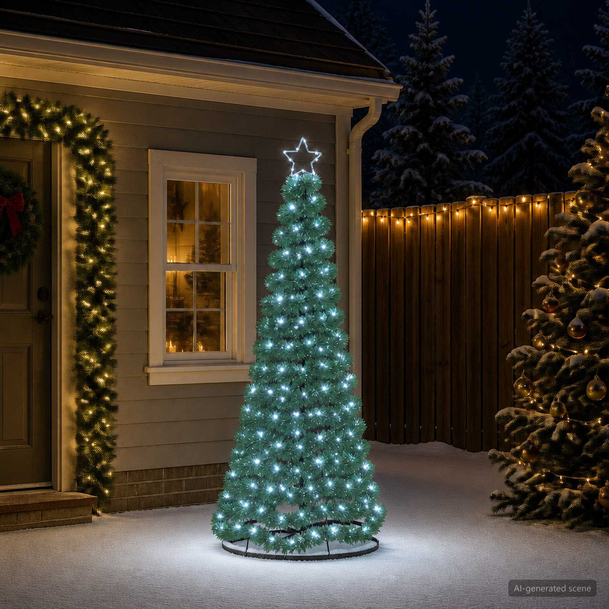 LED Tinsel Christmas Tree with Base EKENAS 180 cm 220 LEDs