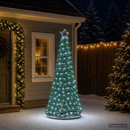 LED Tinsel Christmas Tree with Base EKENAS 180 cm 220 LEDs