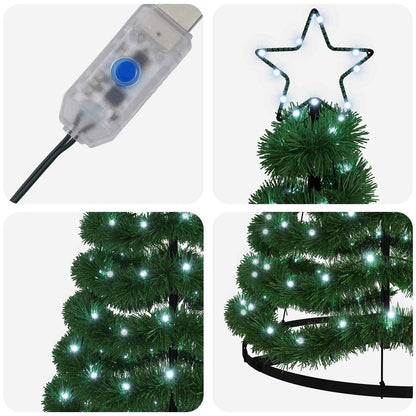 LED Tinsel Christmas Tree with Base EKENAS 180 cm 220 LEDs