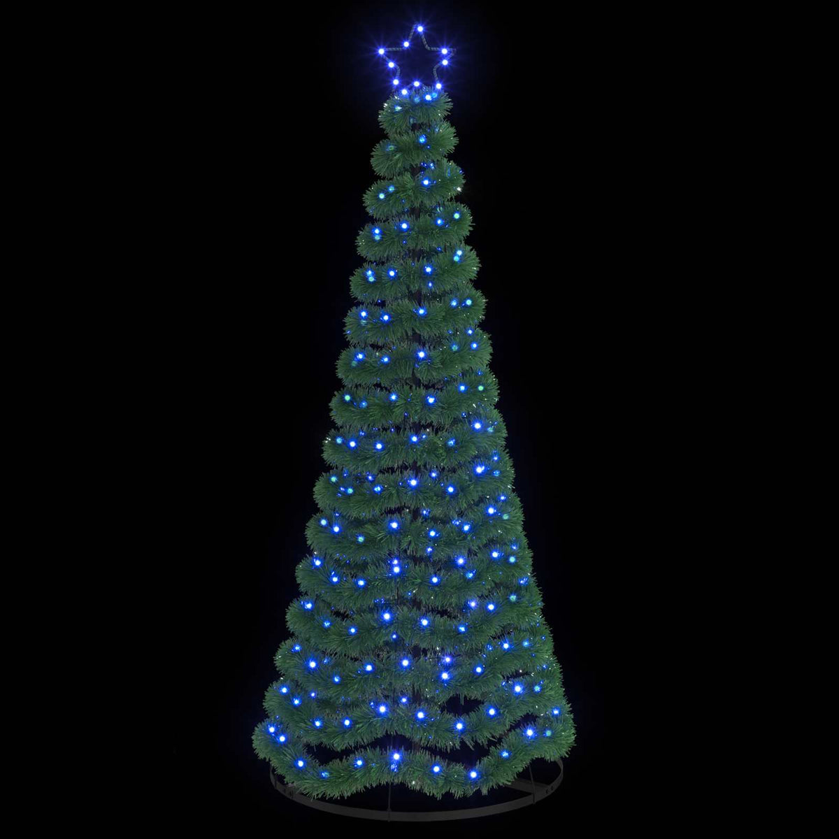 LED Tinsel Christmas Tree with Base EKENAS 180 cm 220 LEDs Blue