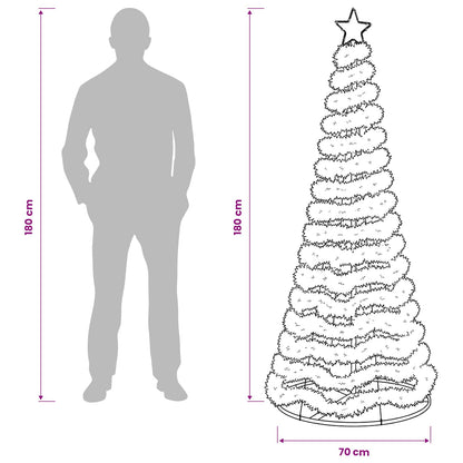LED Tinsel Christmas Tree with Base EKENAS 180 cm 220 LEDs Blue