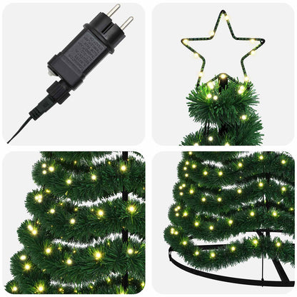 LED Tinsel Christmas Tree with Base EKENAS 250 cm 370 LEDs