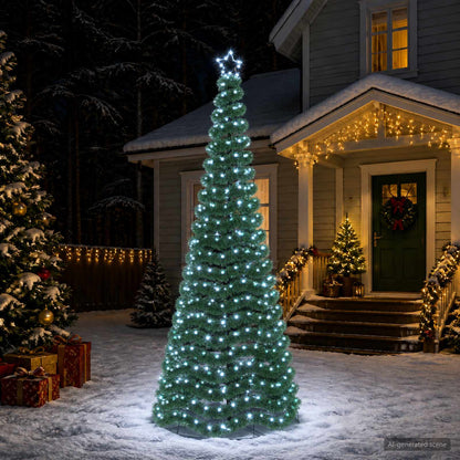 LED Tinsel Christmas Tree with Base EKENAS 250 cm 370 LEDs